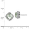 Lex & Lu Sterling Silver Green Quartz and Diamond Earrings - 4 - Lex & Lu