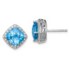 Lex & Lu Sterling Silver Blue Topaz and Diamond Earrings LAL111786 - Lex & Lu