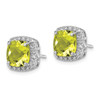 Lex & Lu Sterling Silver Lemon Quartz and Diamond Earrings LAL111787 - 2 - Lex & Lu