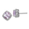 Lex & Lu Sterling Silver Pink Quartz and Diamond Earrings LAL111788 - Lex & Lu