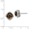 Lex & Lu Sterling Silver Smoky Quartz and Diamond Earrings LAL111789 - 4 - Lex & Lu