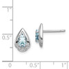 Lex & Lu Sterling Silver w/Rhodium Diamond & Aquamarine Post Earrings LAL111832 - 4 - Lex & Lu