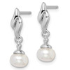 Lex & Lu Sterling Silver w/Rhodium Diamond & FWC Pearl Post Earrings LAL111833 - 2 - Lex & Lu