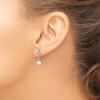 Lex & Lu Sterling Silver w/Rhodium Diamond & FWC Pearl Post Earrings LAL111833 - 3 - Lex & Lu