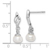 Lex & Lu Sterling Silver w/Rhodium Diamond & FWC Pearl Post Earrings LAL111833 - 4 - Lex & Lu