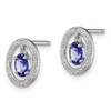 Lex & Lu Sterling Silver w/Rhodium Diamond & Tanzanite Oval Earrings LAL111834 - 2 - Lex & Lu