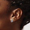 Lex & Lu Sterling Silver w/Rhodium Diamond & Tanzanite Oval Earrings LAL111834 - 3 - Lex & Lu