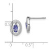 Lex & Lu Sterling Silver w/Rhodium Diamond & Tanzanite Oval Earrings LAL111834 - 4 - Lex & Lu