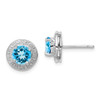 Lex & Lu Sterling Silver w/Rhodium Diamond & Light Swiss BT Post Earrings - Lex & Lu