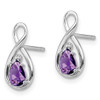 Lex & Lu Sterling Silver w/Rhodium Diamond & Amethyst Post Earrings LAL111836 - 2 - Lex & Lu
