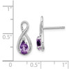 Lex & Lu Sterling Silver w/Rhodium Diamond & Amethyst Post Earrings LAL111836 - 4 - Lex & Lu