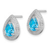 Lex & Lu Sterling Silver w/Rhodium Diamond Blue Topaz Post Earrings - 2 - Lex & Lu