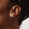 Lex & Lu Sterling Silver w/Rhodium Diamond & Amethyst Post Earrings LAL111846 - 3 - Lex & Lu