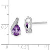 Lex & Lu Sterling Silver w/Rhodium Diamond & Amethyst Post Earrings LAL111846 - 4 - Lex & Lu