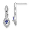 Lex & Lu Sterling Silver w/Rhodium Diamond & Tanzanite Post Earrings LAL111849 - Lex & Lu