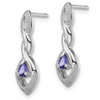 Lex & Lu Sterling Silver w/Rhodium Diamond & Tanzanite Post Earrings LAL111849 - 2 - Lex & Lu