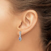 Lex & Lu Sterling Silver w/Rhodium Diamond & Tanzanite Post Earrings LAL111849 - 3 - Lex & Lu