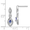 Lex & Lu Sterling Silver w/Rhodium Diamond & Tanzanite Post Earrings LAL111849 - 4 - Lex & Lu