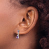 Lex & Lu Sterling Silver w/Rhodium Diamond & Amethyst Post Earrings LAL111853 - 3 - Lex & Lu
