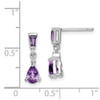 Lex & Lu Sterling Silver w/Rhodium Diamond & Amethyst Post Earrings LAL111853 - 4 - Lex & Lu