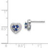 Lex & Lu Sterling Silver w/Rhodium Diamond & Sapphire Heart Earrings - 4 - Lex & Lu