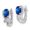 Lex & Lu Sterling Silver w/Rhodium Diamond & Sapphire Hinged Earrings LAL111868 - 2 - Lex & Lu