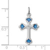 Lex & Lu Sterling Silver Blue Enameled Budded Cross Charm - 3 - Lex & Lu