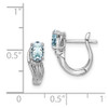 Lex & Lu Sterling Silver w/Rhodium Diamond Aquamarine Hinged Earrings LAL111870 - 4 - Lex & Lu