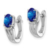 Lex & Lu Sterling Silver w/Rhodium Diamond & Sapphire Hinged Earrings LAL111874 - 2 - Lex & Lu