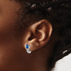 Lex & Lu Sterling Silver w/Rhodium Diamond & Sapphire Hinged Earrings LAL111874 - 3 - Lex & Lu