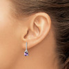 Lex & Lu Sterling Silver w/Rhodium Diamond & Amethyst Post Earrings LAL111876 - 3 - Lex & Lu
