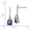 Lex & Lu Sterling Silver w/Rhodium Diamond & Amethyst Post Earrings LAL111876 - 4 - Lex & Lu