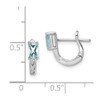 Lex & Lu Sterling Silver w/Rhodium Aquamarine Hinged Hoop Earrings - 4 - Lex & Lu