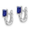 Lex & Lu Sterling Silver w/Rhodium Sapphire Hinged Hoop Earrings - 2 - Lex & Lu