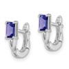 Lex & Lu Sterling Silver w/Rhodium Tanzanite Hinged Hoop Earrings - 2 - Lex & Lu