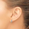 Lex & Lu Sterling Silver w/Rhodium Diamond Aquamarine Round Post Earrings - 3 - Lex & Lu