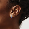 Lex & Lu Sterling Silver w/Rhodium Diamond & Sapphire Oval Earrings LAL111895 - 3 - Lex & Lu
