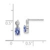Lex & Lu Sterling Silver w/Rhodium Diamond & Tanzanite Oval Earrings LAL111896 - 4 - Lex & Lu