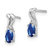 Lex & Lu Sterling Silver w/Rhodium Diamond & Sapphire Oval Earrings LAL111900 - 2 - Lex & Lu