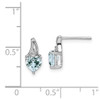 Lex & Lu Sterling Silver w/Rhodium Diamond Aquamarine Heart Post Earrings - 4 - Lex & Lu