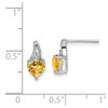 Lex & Lu Sterling Silver w/Rhodium Diamond Citrine Heart Post Earrings - 4 - Lex & Lu