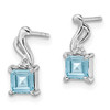Lex & Lu Sterling Silver w/Rhodium Diamond & Sky Blue Topaz Square Post Earring - 2 - Lex & Lu