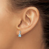 Lex & Lu Sterling Silver w/Rhodium Diamond & Sky Blue Topaz Square Post Earring - 3 - Lex & Lu