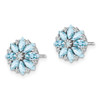 Lex & Lu Sterling Silver Diamond & Aquamarine Earrings LAL111928 - 2 - Lex & Lu