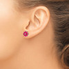 Lex & Lu Sterling Silver Diamond & Composite Ruby Earrings - 3 - Lex & Lu