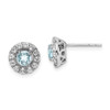 Lex & Lu Sterling Silver w/Rhodium White Topaz & Aquamarine Earrings - Lex & Lu