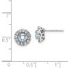 Lex & Lu Sterling Silver w/Rhodium White Topaz & Aquamarine Earrings - 4 - Lex & Lu