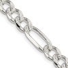 Lex & Lu Sterling Silver 7.25mm Pave Flat Figaro Chain Necklace or Bracelet - Lex & Lu