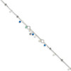 Lex & Lu Sterling Silver Turquoise/Clear Bead/FW Cultured Pearl Anklet Blt 9'' - 2 - Lex & Lu