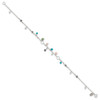 Lex & Lu Sterling Silver Turquoise/Clear Bead/FW Cultured Pearl Anklet Blt 9'' - 3 - Lex & Lu